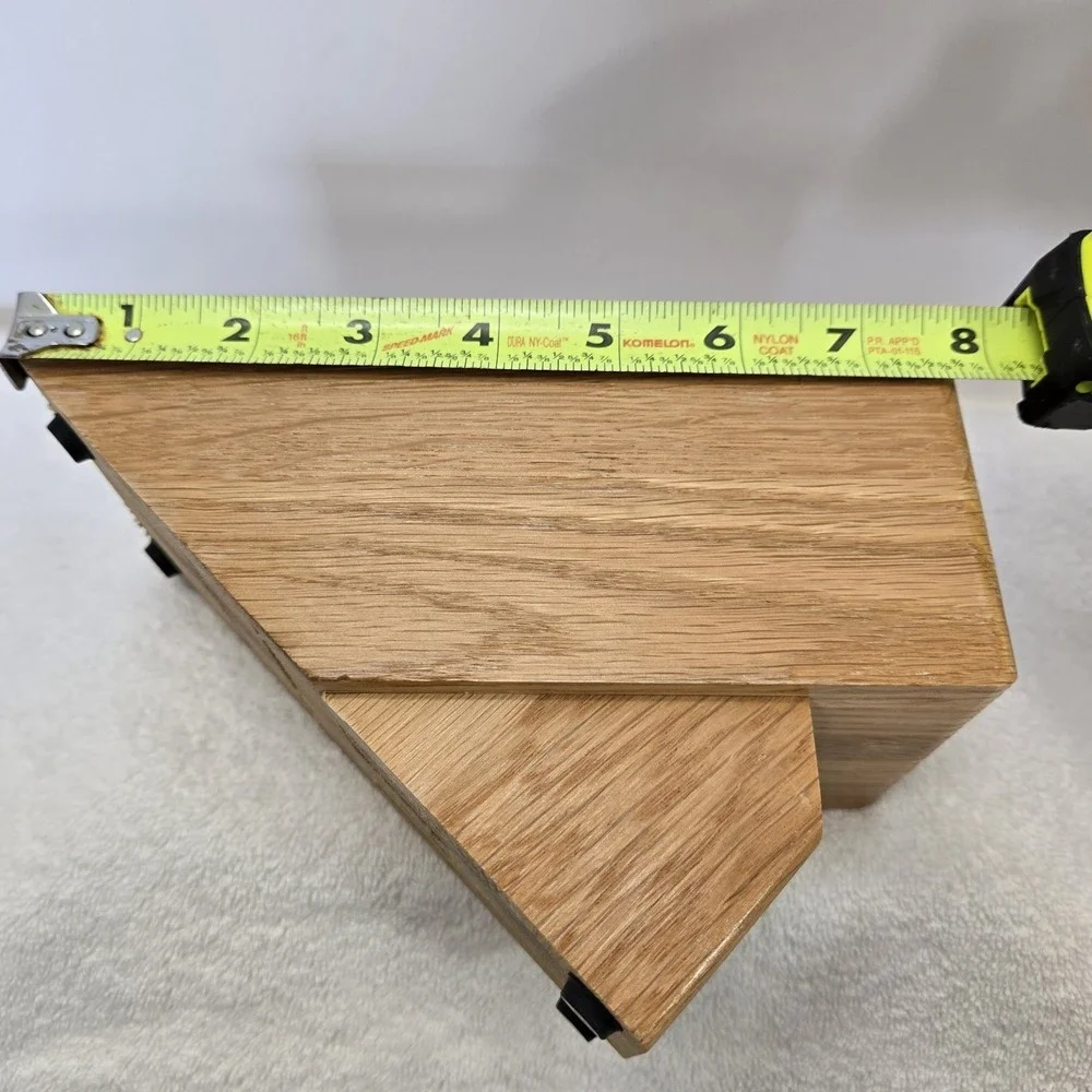 CUTCO 8 Slot Solid Wood Honey Oak Knife Block Holder Made in USA Vtg